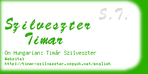 szilveszter timar business card