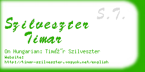 szilveszter timar business card